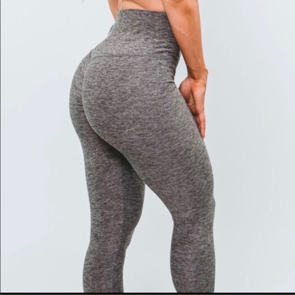 peachee collection Pants - Peachee Collection heather grey leggings Small butt scrunch